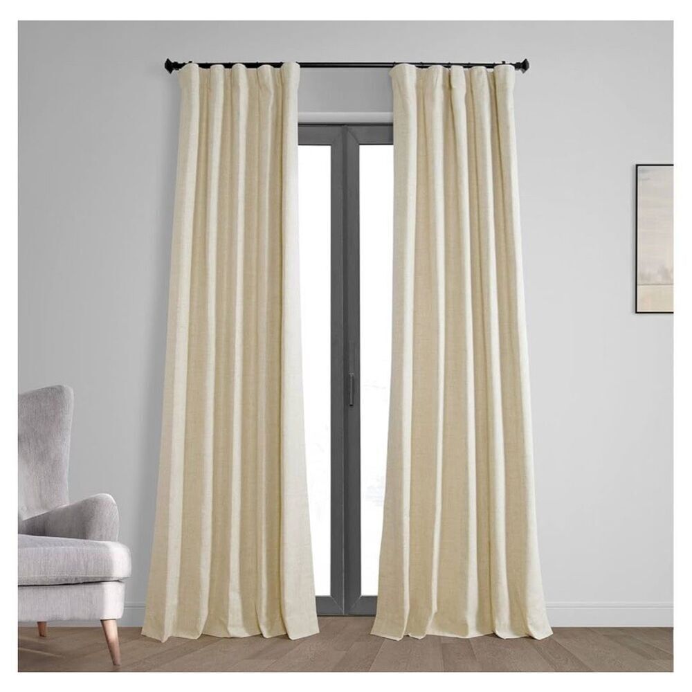 NEW 1 panel Vintage Blackout Curtains 96” L 50”W Thermal Cross Linen Weave